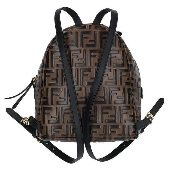 Fendi Zucca Pattern All Over Pattern Mini Backpack Brown - Picture 2 of 6